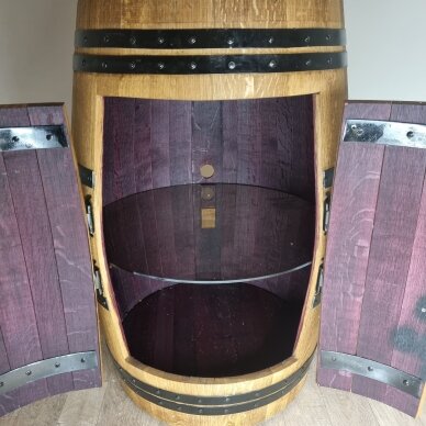 A table-cabinet made of an oak wine barrel 3
